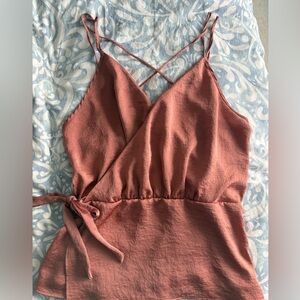 xpress Peplum Surplice Cami with Side tie